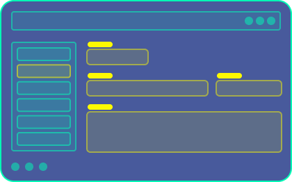 Mini-wireframe montrant plusieurs formulaires dédiés à différents types d’offres.